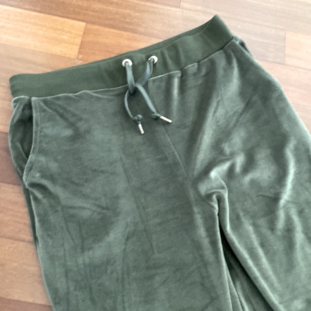 White Mark 2 Piece Womens Plush Green Zip Tracksuit Sz L Velour Soft LIKE NEW - Picture 11 of 17